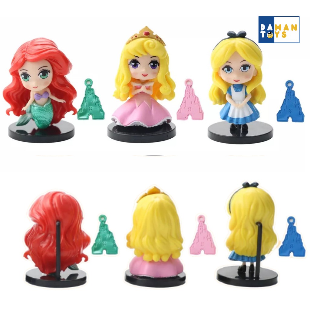 Figure Set 6 Princess Disney Mainan Pajangan Miniatur Hiasan Topper