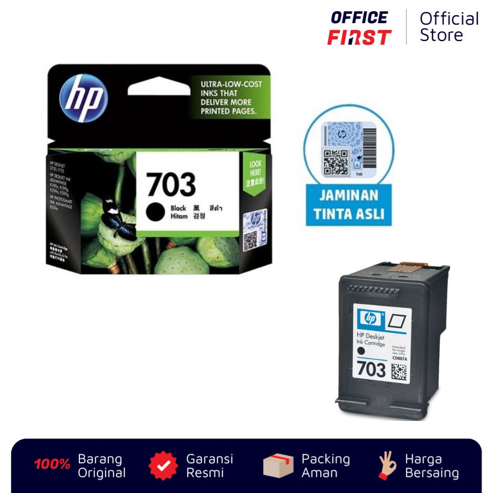 Tinta HP 703 Black Hitam CD887AA / Deskjet D730 F735