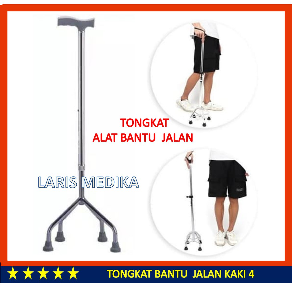 Tongkat Jalan Kaki 4 / Tongkat Orang Tua / Tongkat Jalan/Tongkat Sella