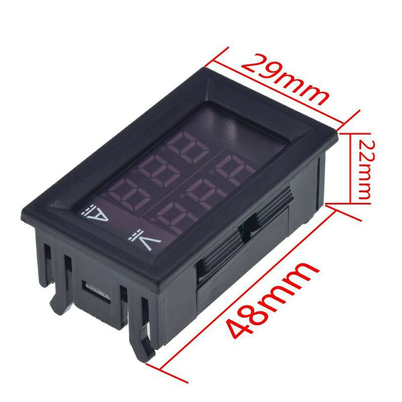 Pengukur Dual Voltase Amper Meter Digital AmpereMeter dan Voltmeter 10A 0-100V Ammeter