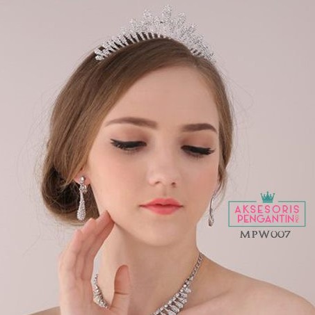 [BISA COD] AKSESORIS PESTA WEDDING CROWN MAHKOTA PENGANTIN HEADPIECE MPW007