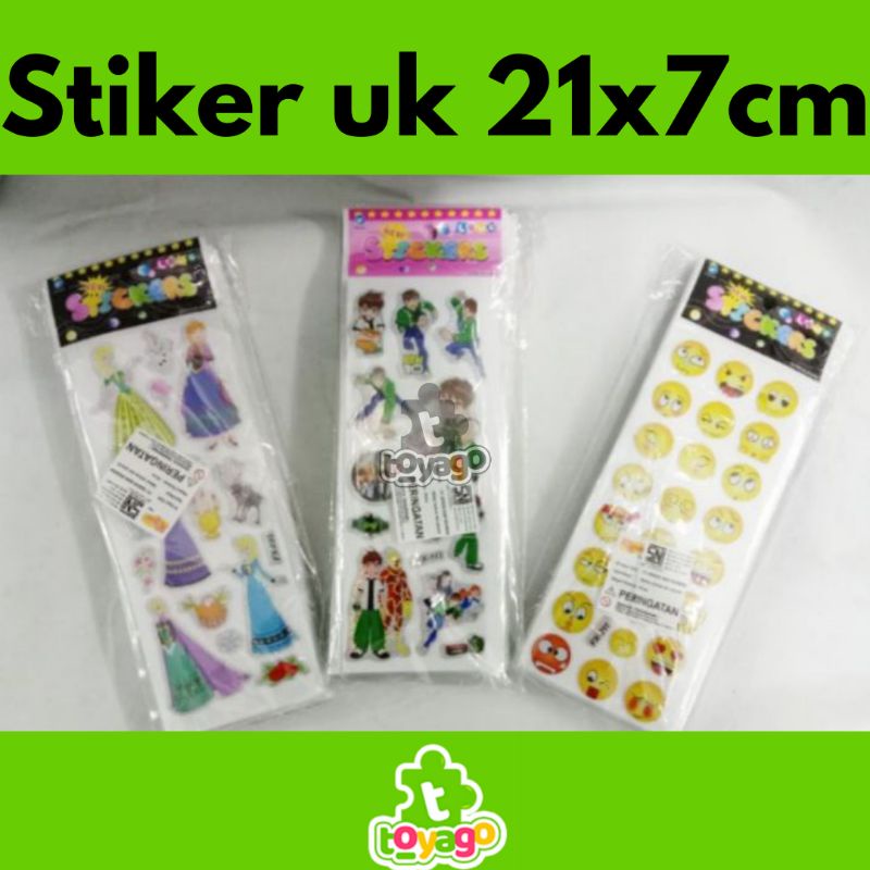 Stiker Karakter Hologram /Stiker Timbul Isi 20 pcs Grosir Murah (512)