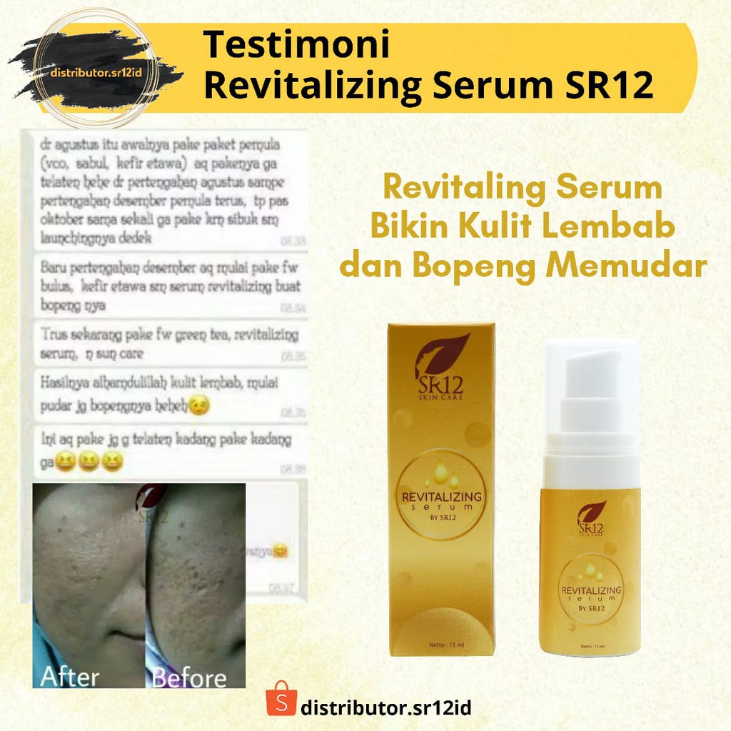 Revitalizing Serum SR12 Serum Wajah Bopeng dan Lingkar Mata Panda Menyamarkan Garis Halus