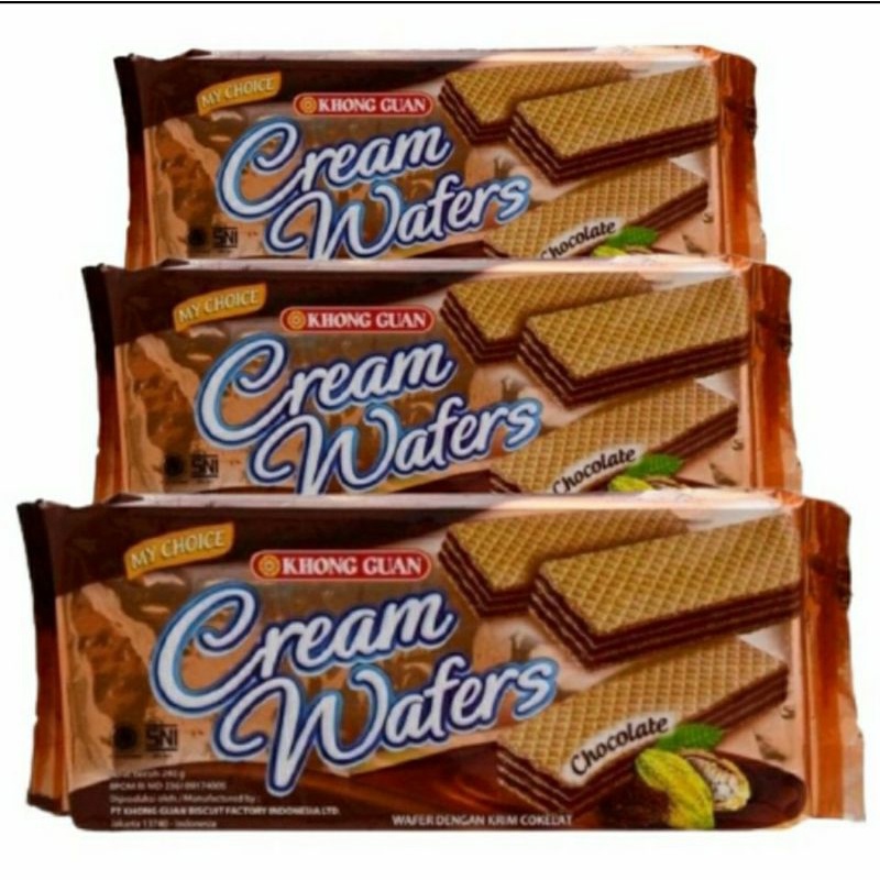 

Khong Guan Biscuit Wafers Chocolate 240Gr Paket 3pc