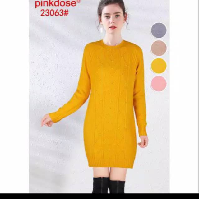 #tunik rajut mutiara pinkdose import premium.realpic