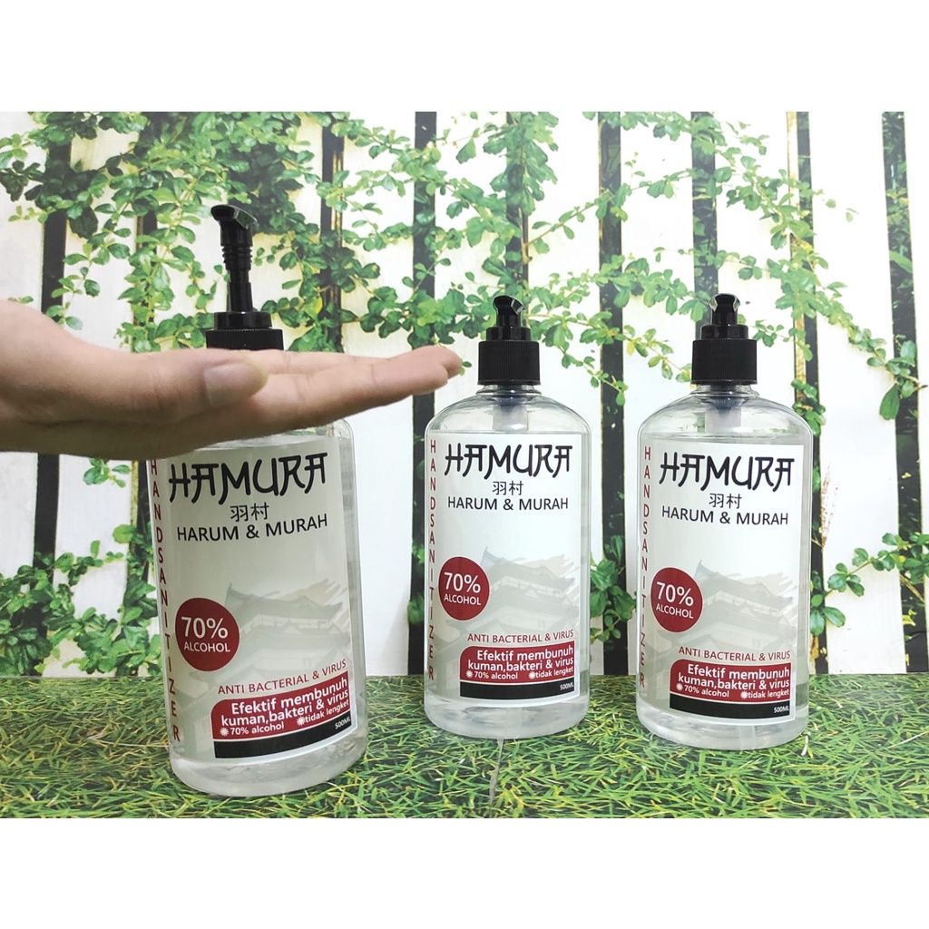 HAMURA Handsanitizer Cair 500 ML - Tidak Lengket dan Cepat Menyerap