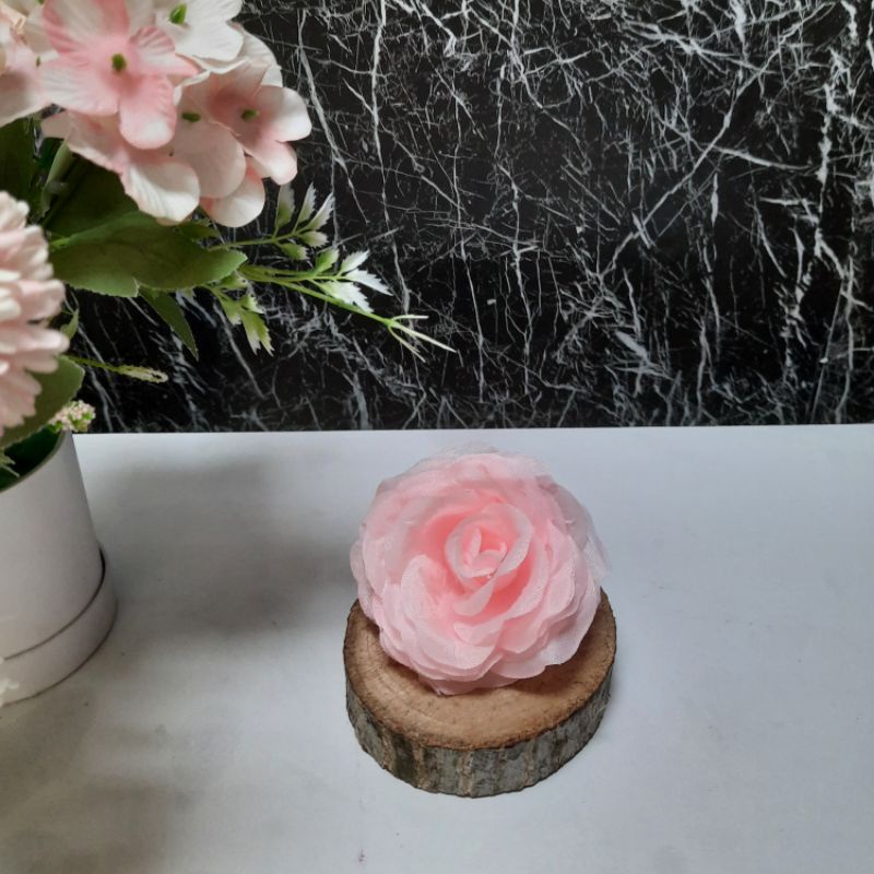 BUNGA ARTIFICIAL JUMBO/+-10 CM/BUNGA ROSE ARTIFICIAL-Pink