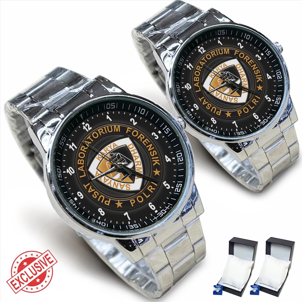 Jam Tangan Rantai Couple PUS LAB FORENSIK POLRI (Limited Edition)