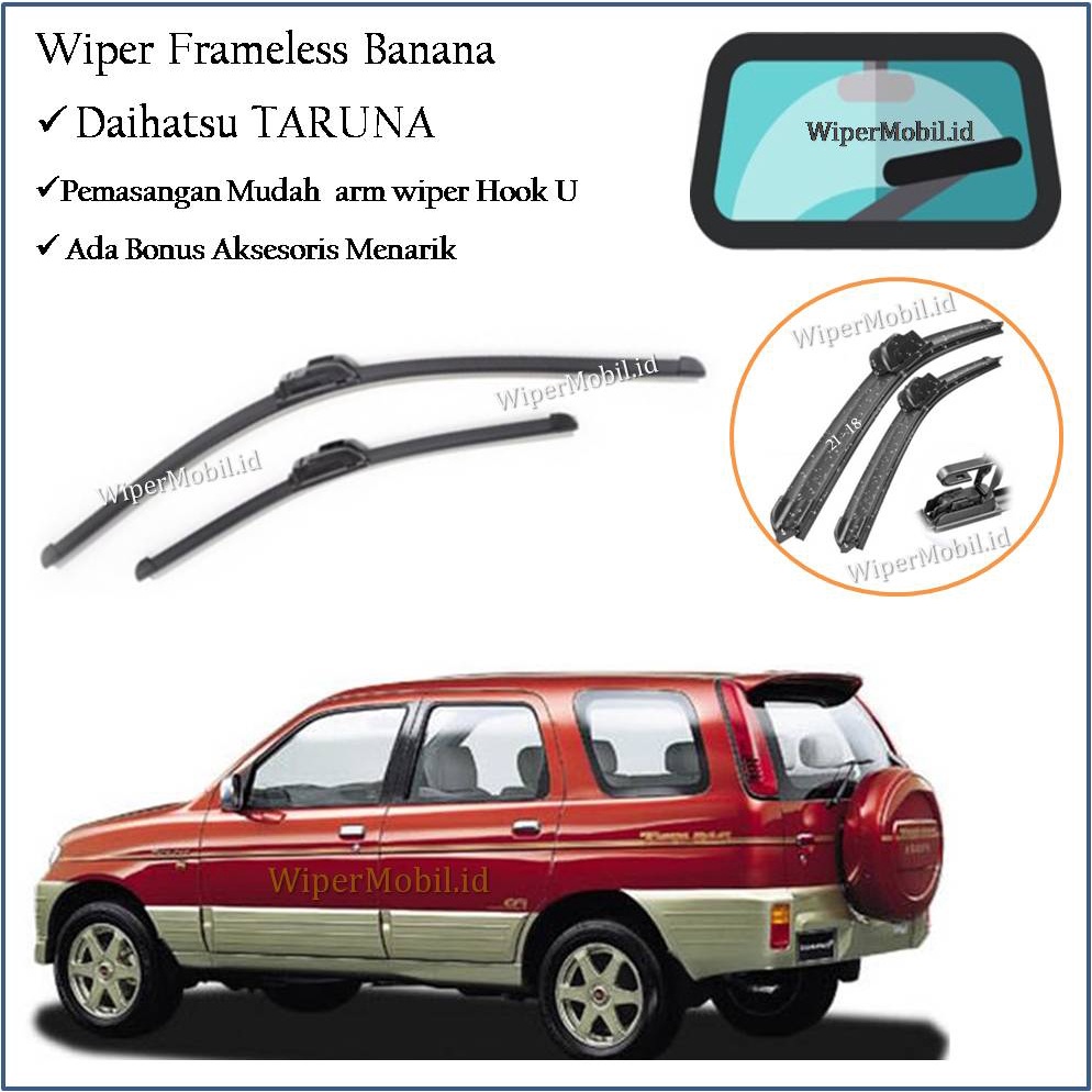 Wiper Frameless Kaca Mobil Daihatsu Taruna 1999 2000 2001 2002 2003 2004 2005 2006