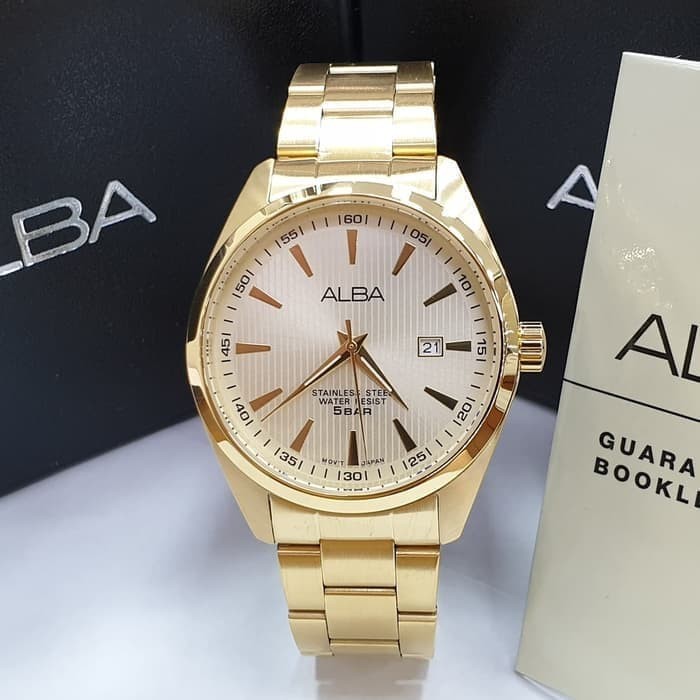 JAM TANGAN PRIA ALBA ORIGINAL AG8384 GOLD