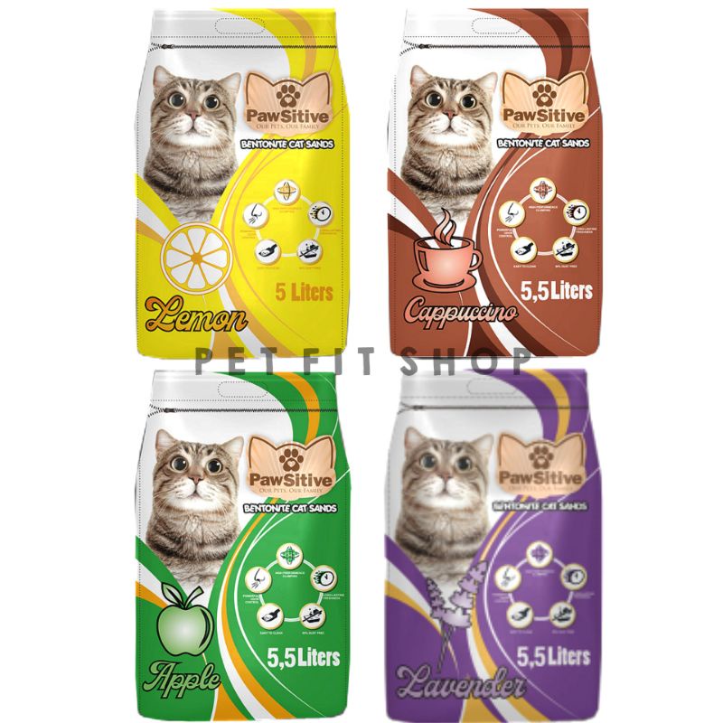 Pasir Kucing Pawsitive 5,5 Liter Gumpal Wangi