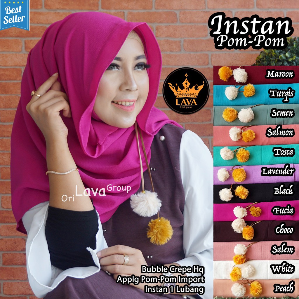 Jilbab Instan Pom Pom