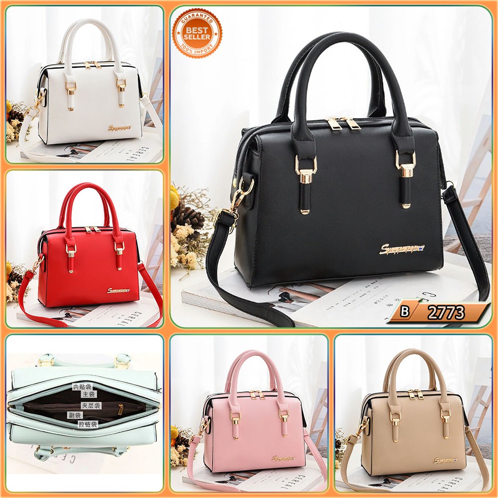 ⏩TBS⏪ B 2773 (1KG BISA 2PCS) TAS SELEMPANG BISA TENTENG TAS KERJA WANITA ELEGANT IMPORT TERBARU