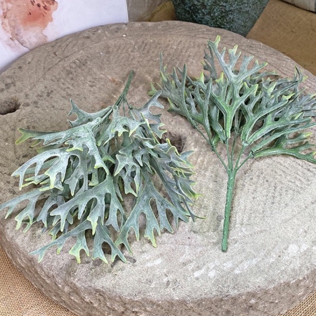 Daun Plastik Tanduk Rusa Dekorasi Rumah Bunga Artificial Pakis Kecil G1N83