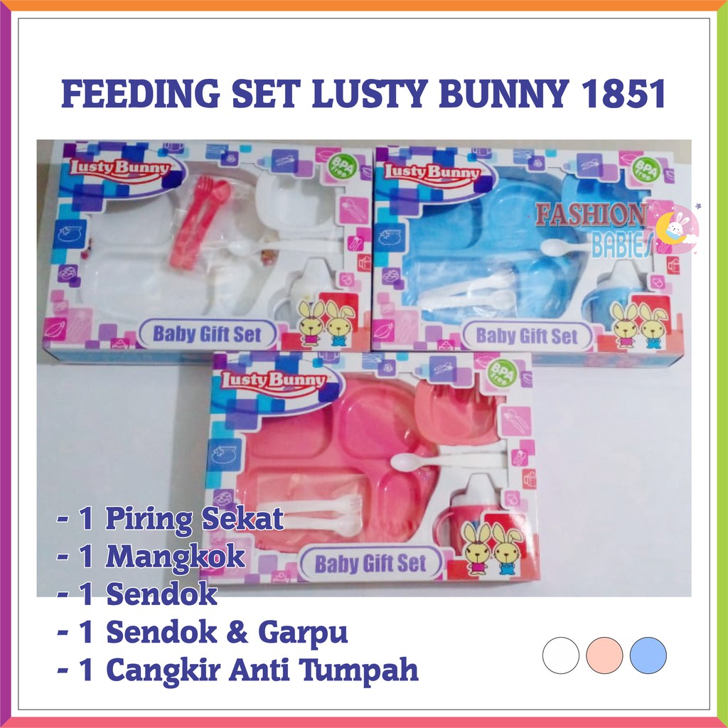 LUSTY BUNNY SET / FEEDING SET LB 1851 / TEMPAT MAKAN SET BAYI / KADO