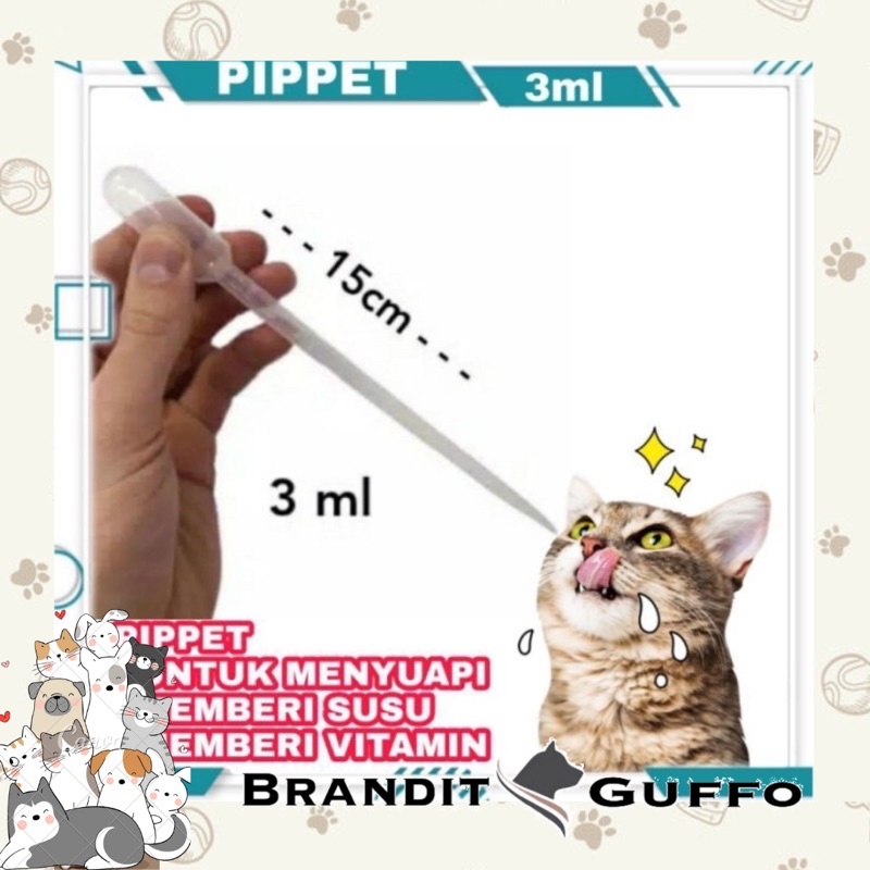 pipet plastik kucing anjing 3 ml pelontar makan suplement vitamin feeding kit tetes susu obat