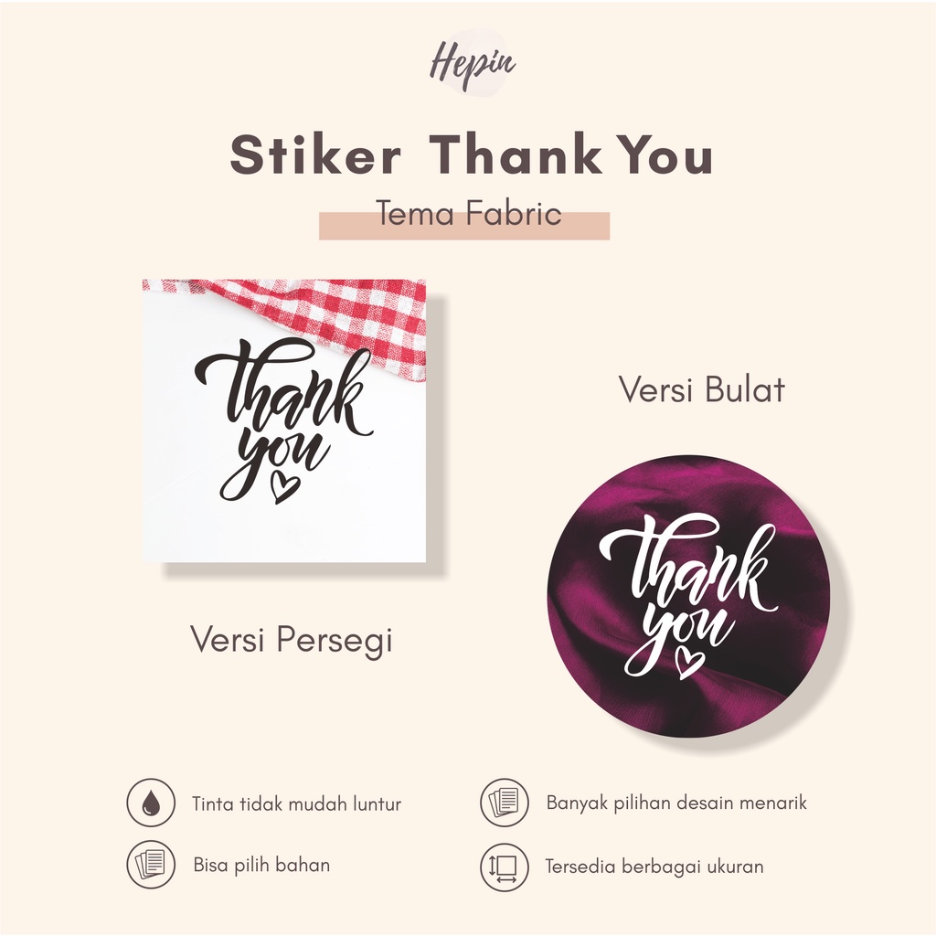 

stiker tahankyou tema FABRIC\stiker murah