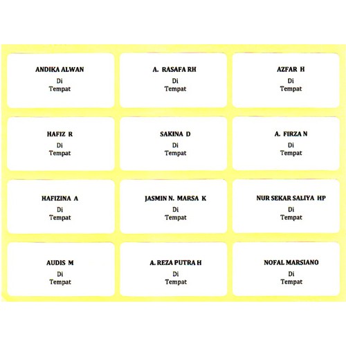 Jasa cetak / print label undangan pernikahan, kode 103