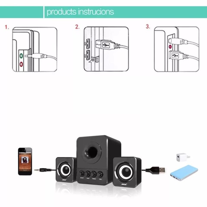 Speaker Bass Aktif Mini USB 2.0 Subwoofer Komputer Laptop Sada