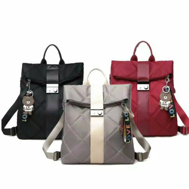 RANSEL GTFU  NEWCOD√ Tas Besar Laptop Ransel Cewek Merah Backpack Korea WANITA IMPORT FASHION BATAM