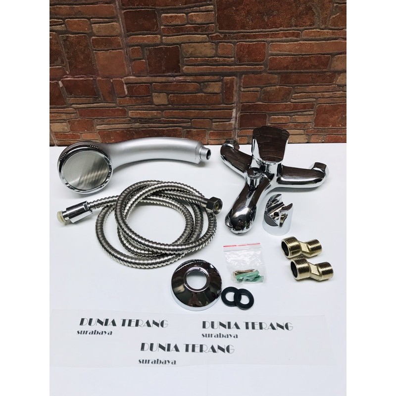 Kran Panas Dingin SKL Tembok Mixer Up Down Lengkap Shower - Kran Shower Set Kran Bathtub Kamar Mandi