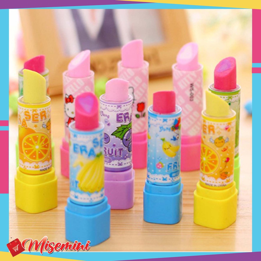 

Ⓜ️Ⓜ️Penghapus Pensil Bentuk Lipstik Karakter Kartun Warna Warni