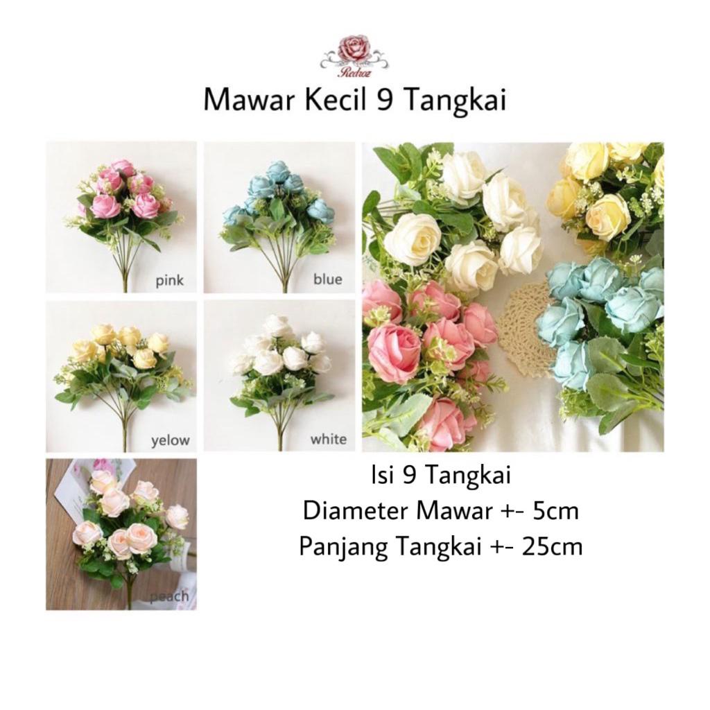 Bunga Mawar Artificial Kecil (6 Tangkai) / Bunga Mawar Palsu