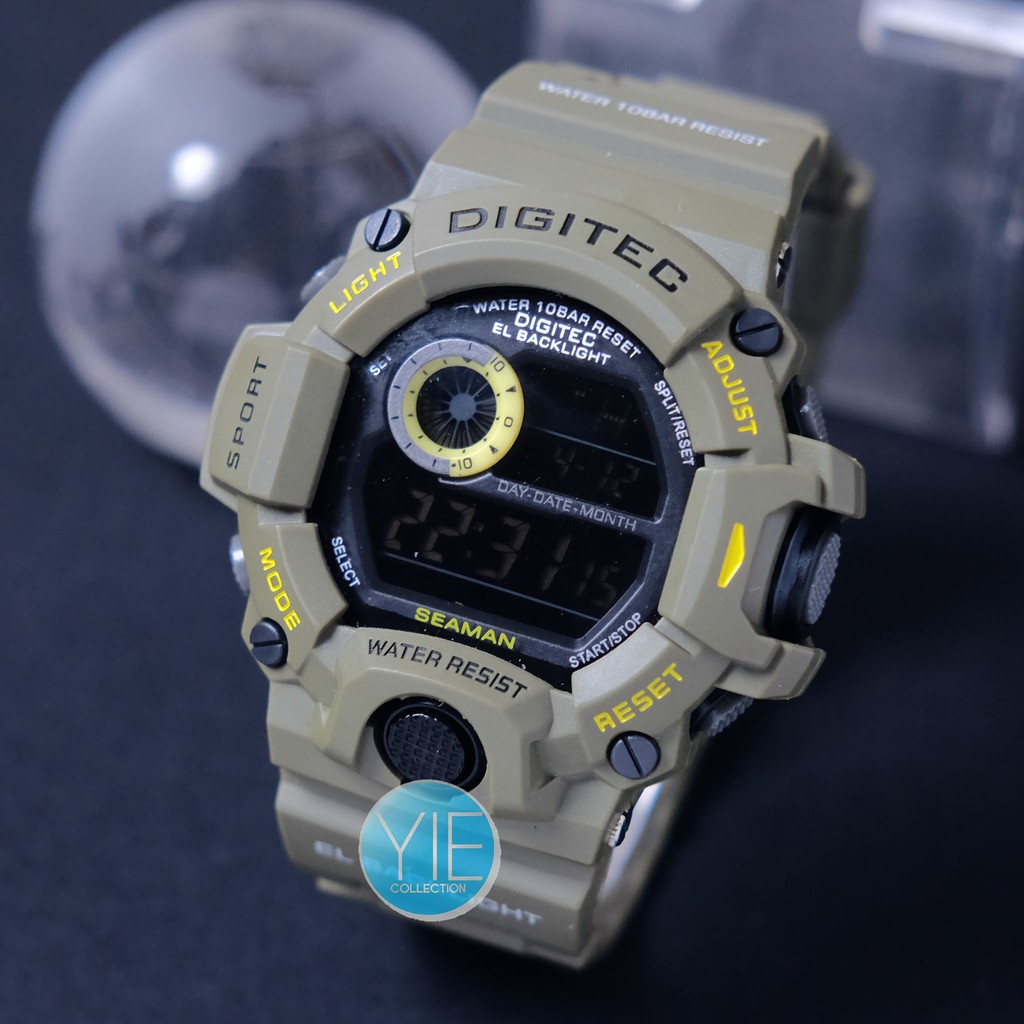 Jam Tangan Sport Army Pria Digitec Aquaman DG 2064 T Karet Original Anti Air - Hijau