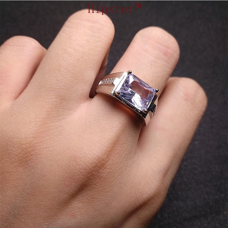 Hot Sale Luxury Domineering Inlaid Sapphire Adjustable Ring