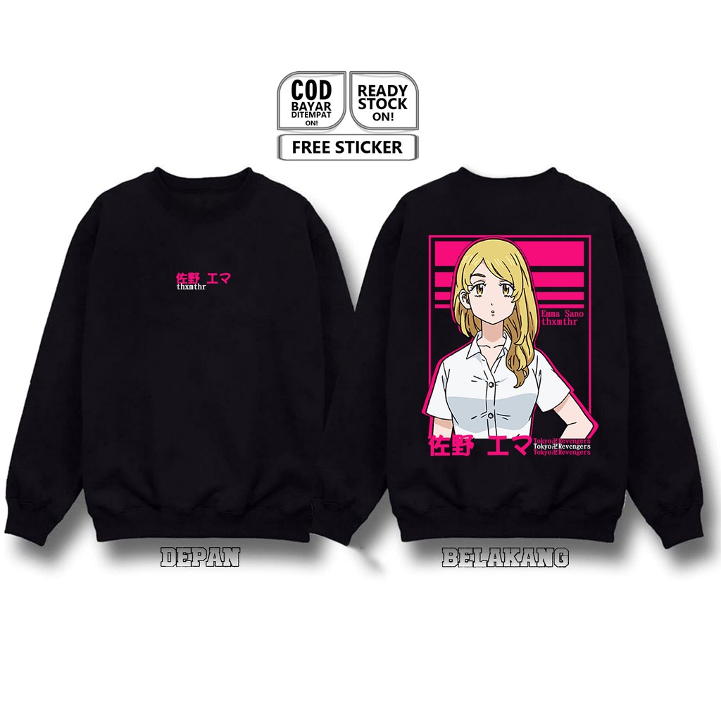 SWEATER CREWNECK EMMA SANO TOKYO REVENGERS TOKYO MANJI WAIFU MIKEY IZANA MANJIRO KEN RYUGUJI SIGN