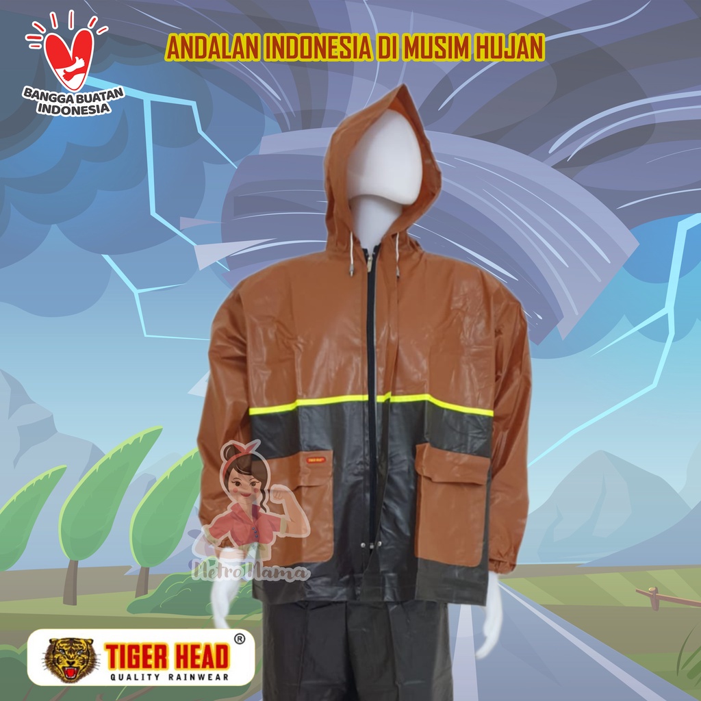 Jas hujan Stelan BIG TOP Tiger Head 68208 PRODUK ORIGINAL Mantel Raincoat Tebal