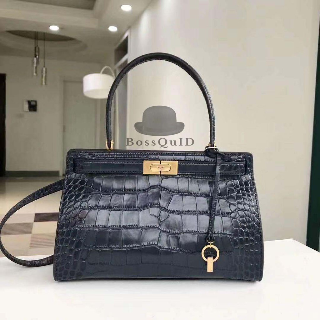 Tory Burch Lee Radziwill Bag Croco Black