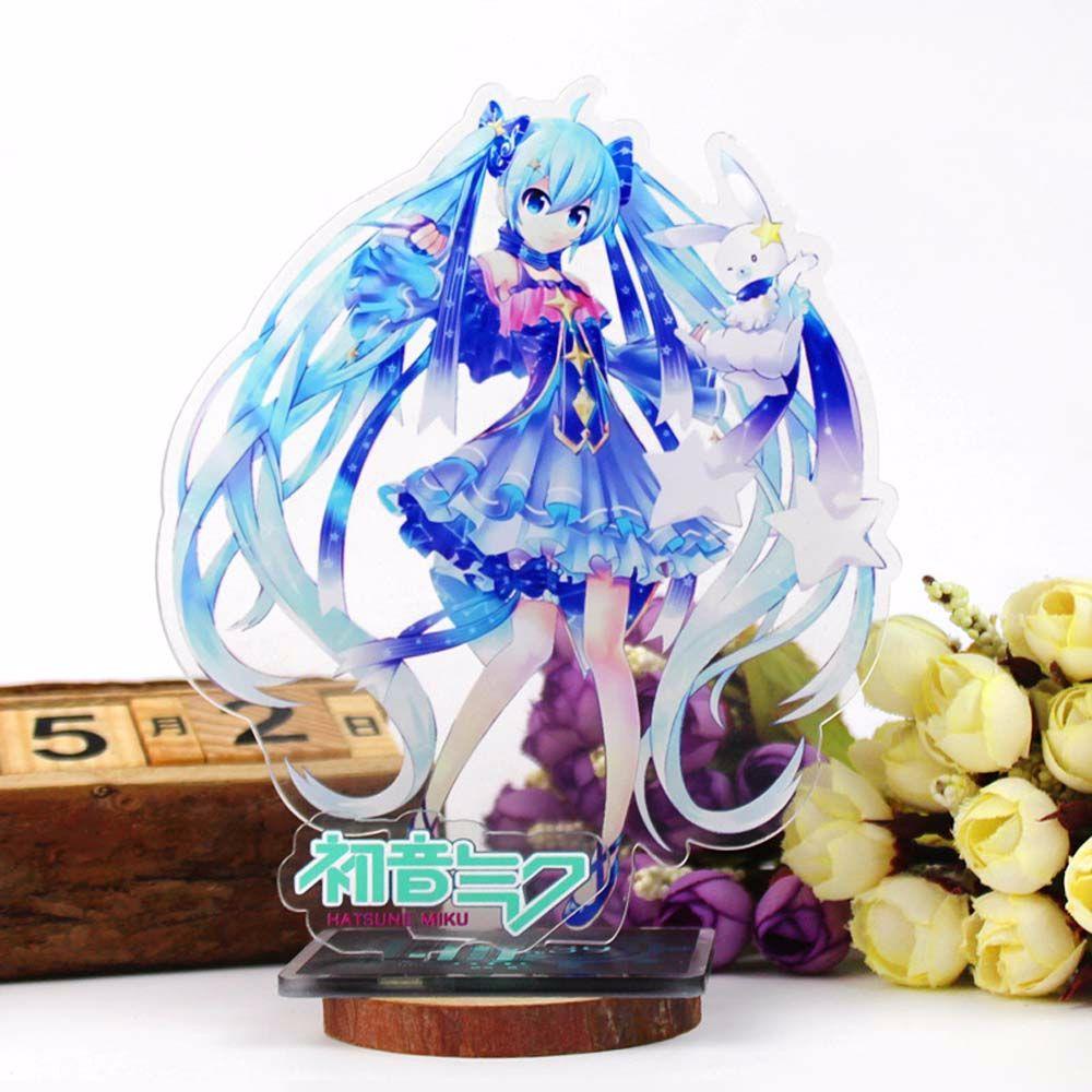 Hadiah Fans Anime Agustina Miku Hatsune Miku Koleksi Model Desktop Standing Card Sakura Princess Figure Model Plat