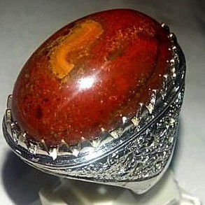 cincin batu akik gambar huruf (S)