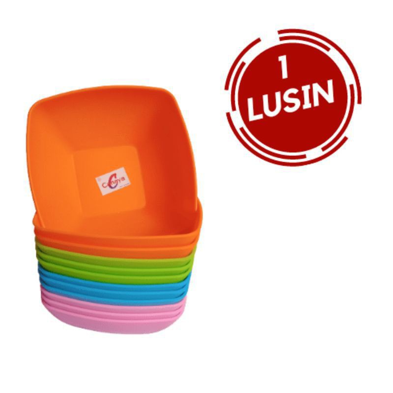 Mangkok Segi Canaya / Alexish  L  Mangkuk Plastik Lentur Wadah Makanan Sop Tahan Panas