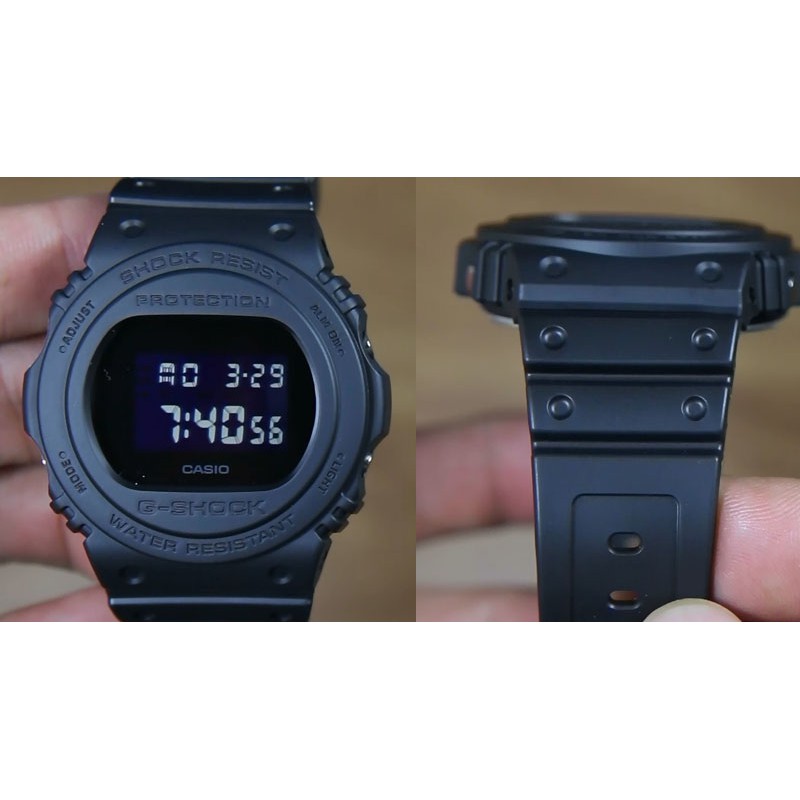 JAM TANGAN G-SHOCK CASIO DIGITAL RUBBER BULAT DAN SEGI FULL HITAM