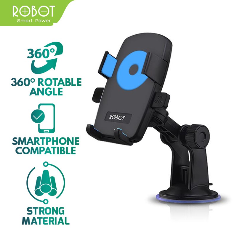 Car Holder ROBOT RT-CH01 360 Rotatable Car Stent Holder HP Mobil - Garansi Resmi 1 Tahun