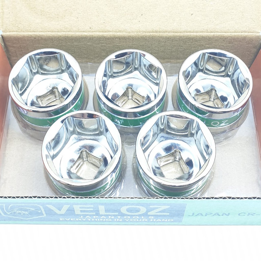 Veloz Premium 32mm Kunci Mata Sok Sock Socket 32mm 6PT 1/2&quot; Chrome Vanadium Steel