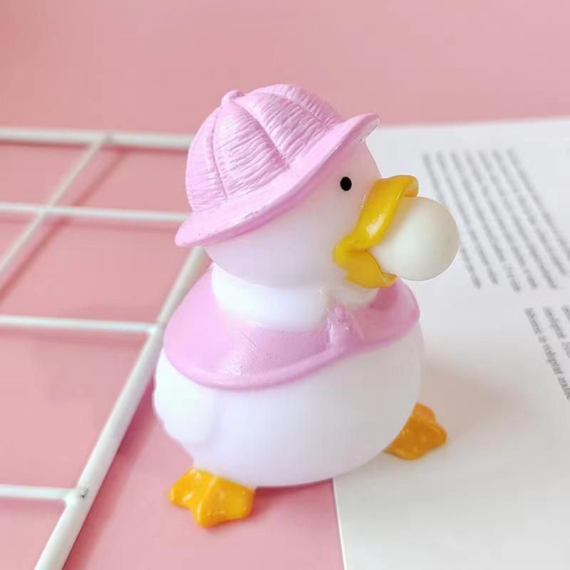 Mainan Spit Bubble Pop It Squishy Karakter Karet Silikon/Mainan Duck / Mainan Bebek / Mainan Karakter Lucu Remasan / Pop It Karakter Lucu-Pink