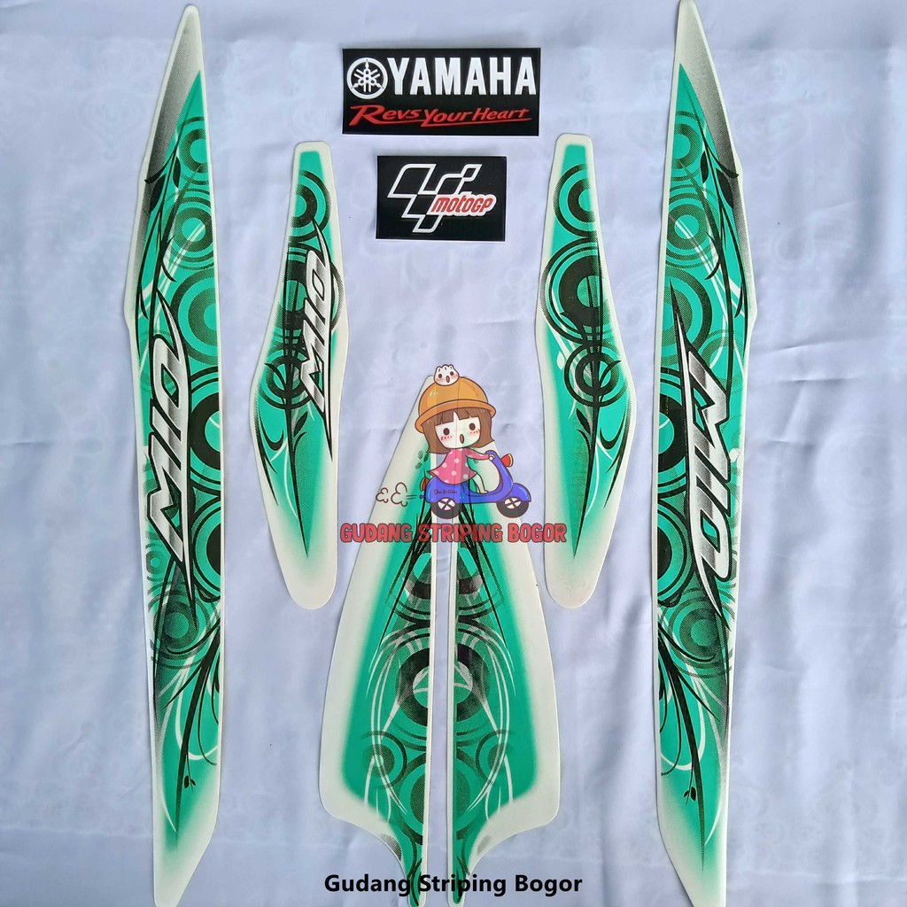 STIKER STRIPING BODY YAMAHA MIO SPORTY 2011 PUTIH