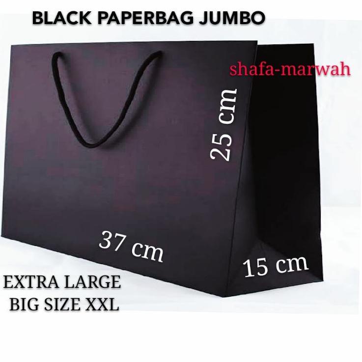 

(MURAH BANGET!!) SUPER JUMBO PAPERBAG SUPER BLACK 37 x 15 x 25 cm
