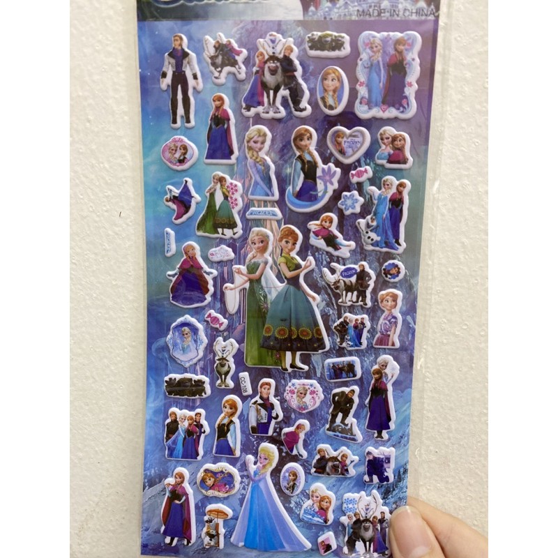 Sticker karakter pooh frozen boy girl music princess avenger 3D glitter-Frozen