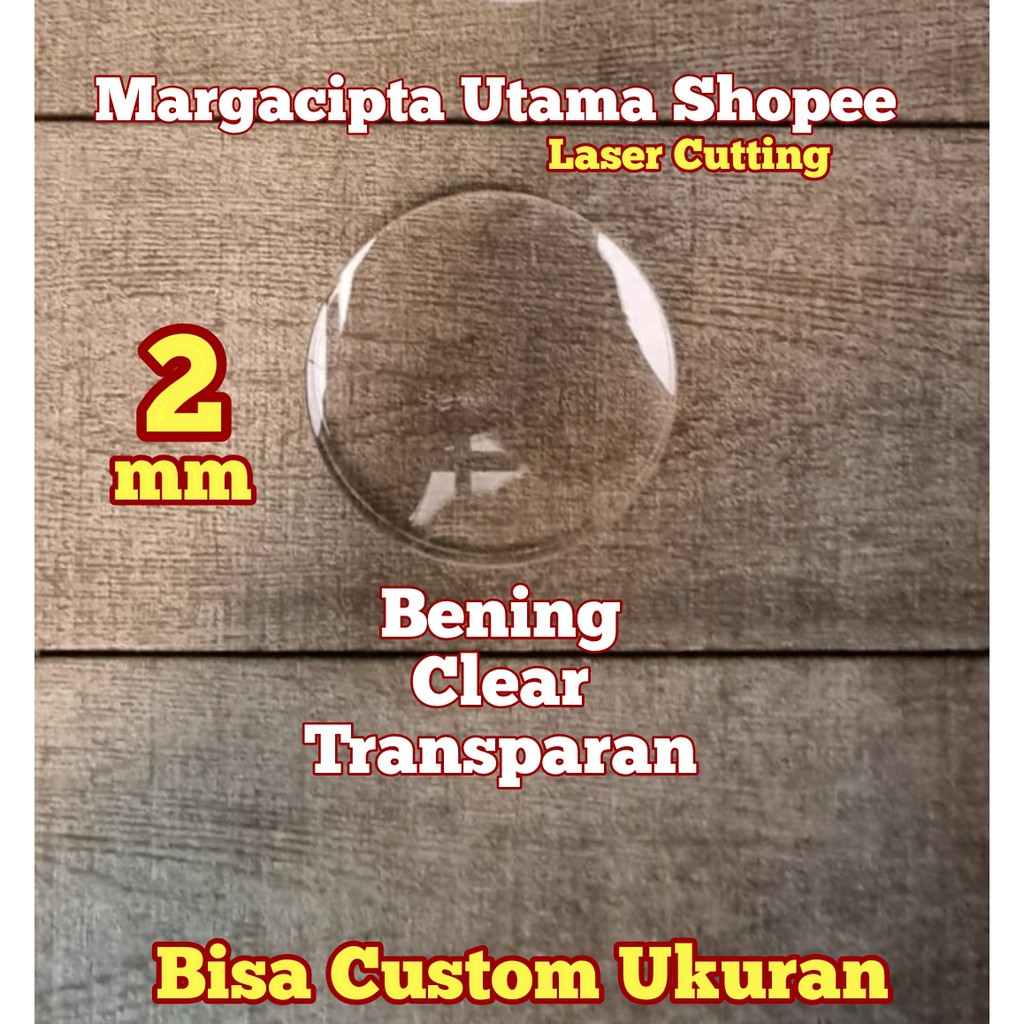 Acrylic Bulat 2mm Bening Clear Transparan Akrilik Custom Lasercut  Lingkaran Diameter