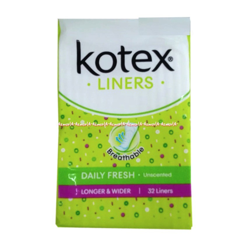 Kotex Liners 32 Liners Daun Sirih Daily Aroma Fresh Daily Healthy V Care Longer &amp; Wider 32Liner Panty Liner Wanita Kotek Kotex's Kotek Liner