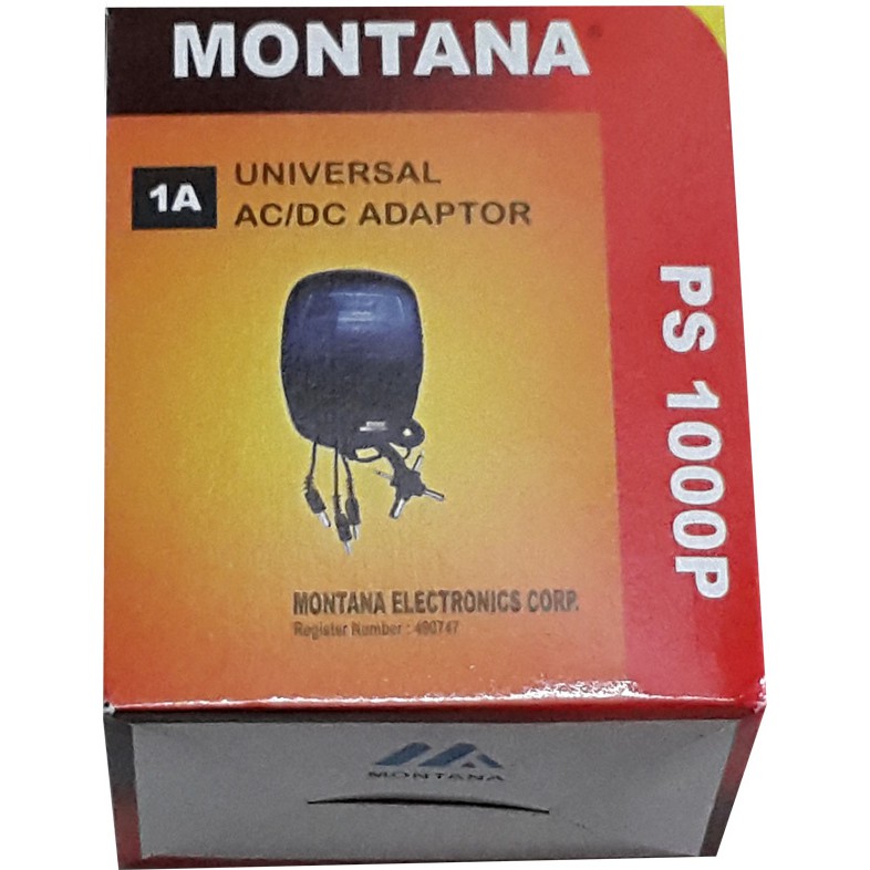 Adaptor 1A Montana 1.5v,3v,4.5v,6v,7.5v,9v &amp; 12v ( Multi output DC )