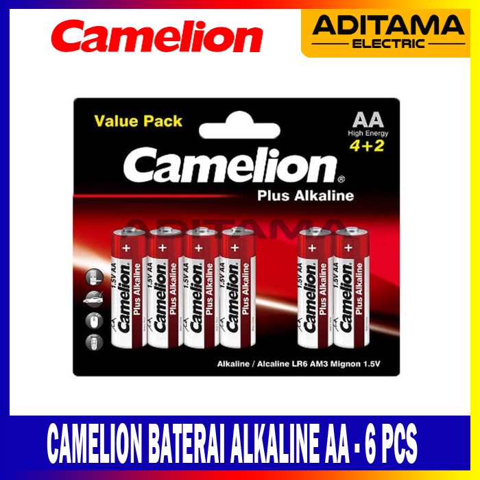 CAMELION BATERAI ALKALINE AA/A2 - 6PCS/ ALKALINE CAMELION AA - 6PCS