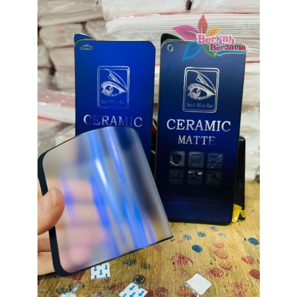 TEMPRED GLASS BLUE MATTE KERAMIK CERAMIC VIVO Y1s Y91c Y91 Y93 Y95 Y51 2020 Y33S Y12S Y51T  Y12 Y15 Y17 V5 V11 V11pro V17 V21 V23 Y20 Y30 Y50 BB6722