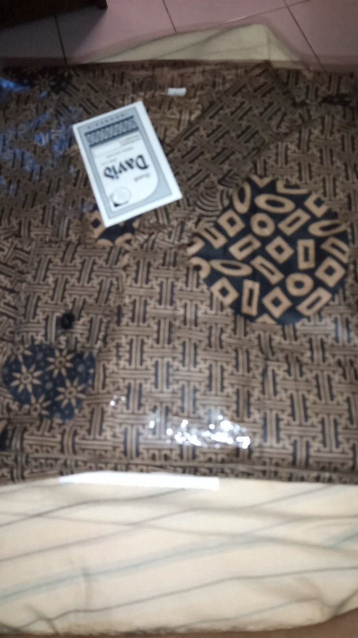Bac111 Kemeja Batik Alvian Kembang Tumpuk Motif Solo