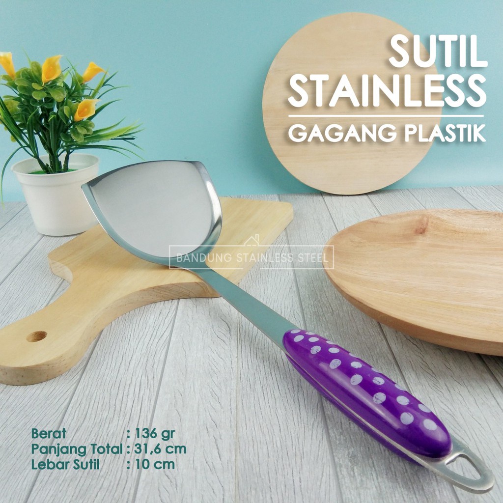 Susuk sutil spatula stainless steel murah gagang plastik KW-W01