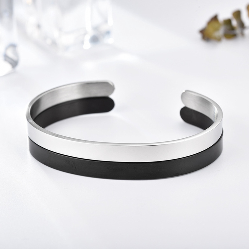 Hu Hu Hu Hu Hu Alat Bantu Pasang Kacamata♡ Gelang Bangle Adjustable Bahan Stainless Steel Warna Solid Untuk Pria Dan Wanita